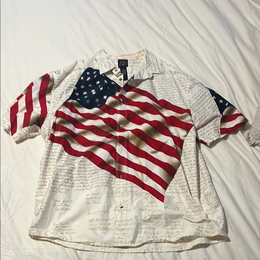 Patriotic Flag Print Men's Shirt
